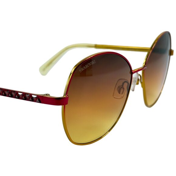 Swarovski SK0368 Womens Metal Sunglass 71F Bordeaux  58-16 Brown Gradient main image 2